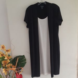 Enfocus Studio Size 14 Gold Sheen and Black Dress